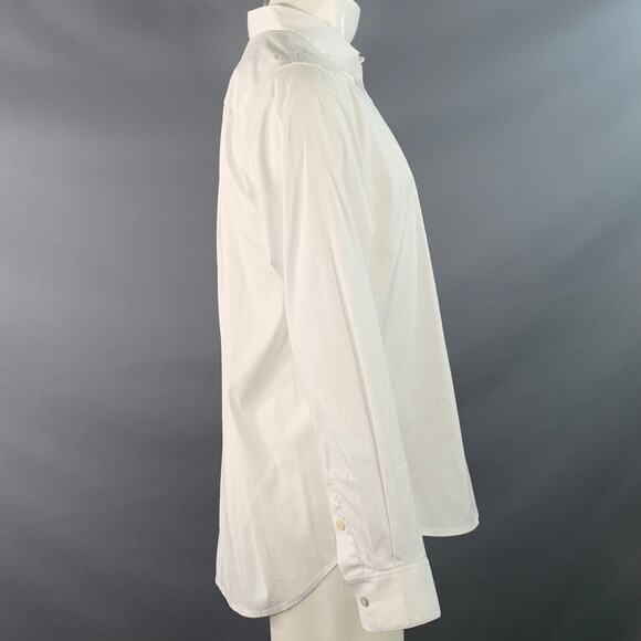 HELMUT LANG Size M White Cotton Blend Button Up Long Sleeve Shirt - Picture 3 of 9